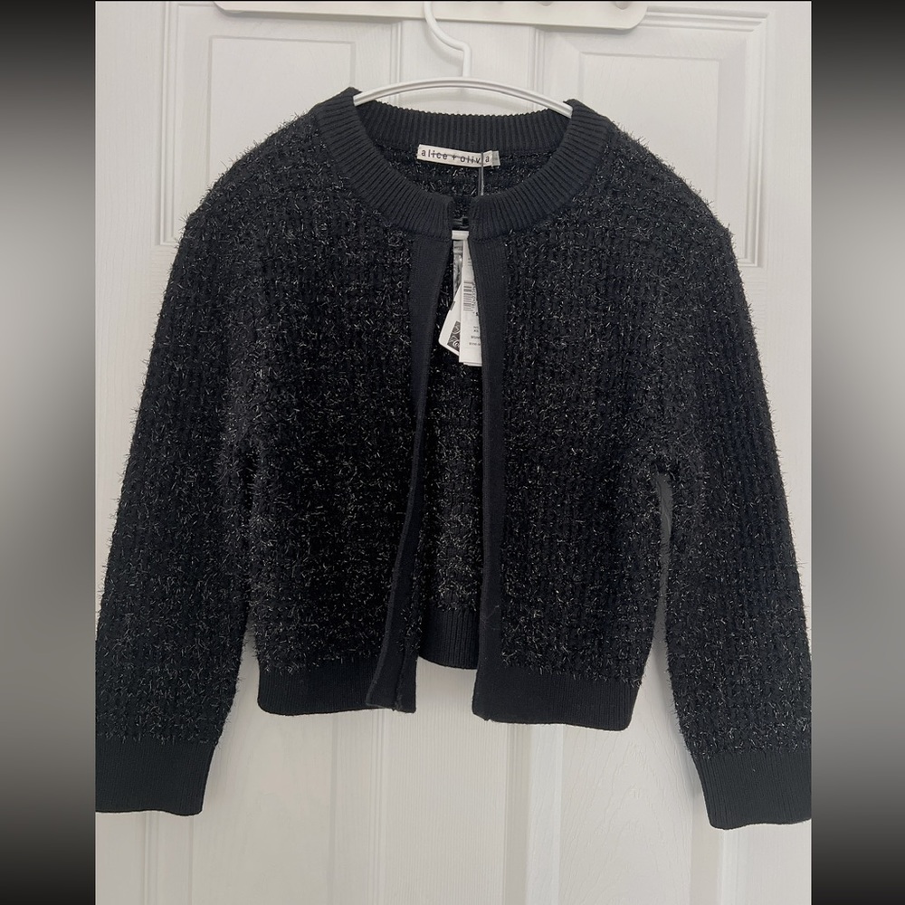 Alice +Olivia  black crop Cardigan